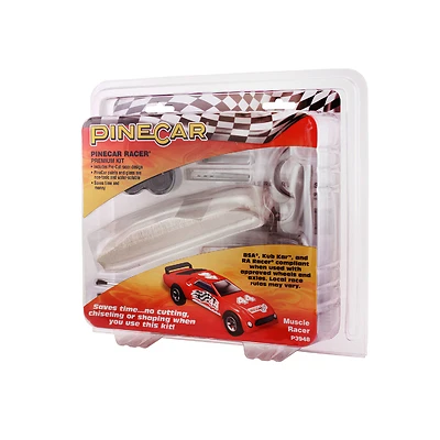 Pinecar Muscle Racer Premium Kit - 20 Pieces, Pre-cut Pine Wood Derby Car