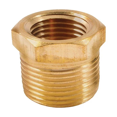 Forney 75535 Brass Pipe Bushing, 1/4 In. FNPT x 3/8 In. MNPT