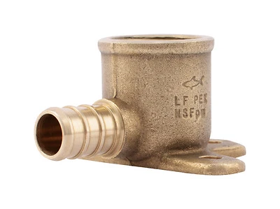 Drop Ear Pipe Elbow, Lead Free, 1/2 Brass Pex Barb x 1/2 In. FPT