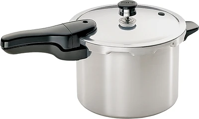 Presto 01264 Aluminum Pressure Cooker With Recipe Book, 6-Qt.