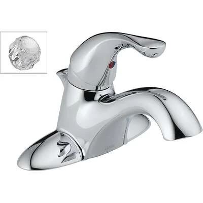 Classic Lavatory Faucet,  Chrome Single Handle,  With Extra Acrylic Handle