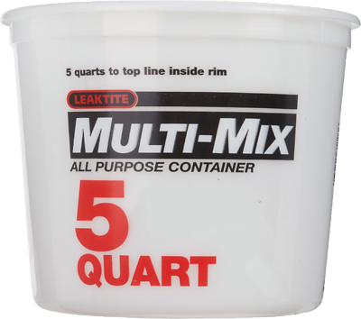 Leaktite 1045181 Multi-Mix Container, 5-Qt., HDPE, Clear