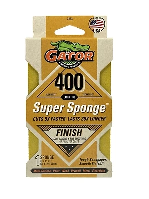 EZ123 Premium Sanding Sponge, Fine 400 Grit, 3 x 5 x 1-In.