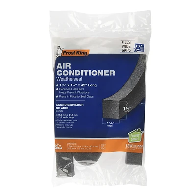 Frost King AC42H Air Conditioner Foam Weather Seal, 1-1/4 x 1-1/4 x 42 In.