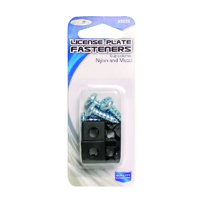 License Plate Fastener,  Black,Nylon, 4-Pk.