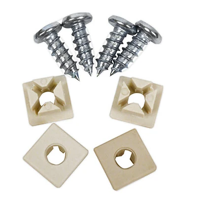 Deluxe License Plate Fastener, Nylon, White, 4-Pk.