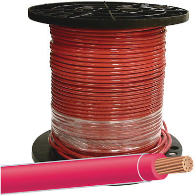 8 Stranded Building Wire, Red, 500 Ft.