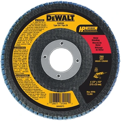 DeWalt DW8308 Flap Disc, 4-1/2 In., 60 Grit, Zirconia