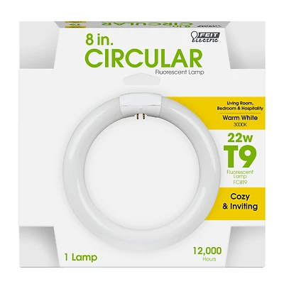 Feit Electric FC8T9/WW Circline Fluorescent Bulb, 22W, T9, 3000K
