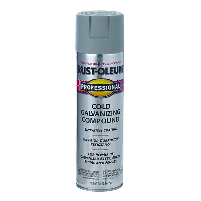 Rust-Oleum Professional 7585838 Cold Galvanizing Compound Spray, Gray, 20 Oz