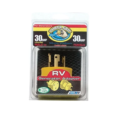 Camco USA 55333 Adapter, 30 A Female, 30 A Male, 125 V, Male, Female