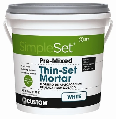 Custom Building Products STTSW1-2 Thin-Set Mortar, White, 1 Gal