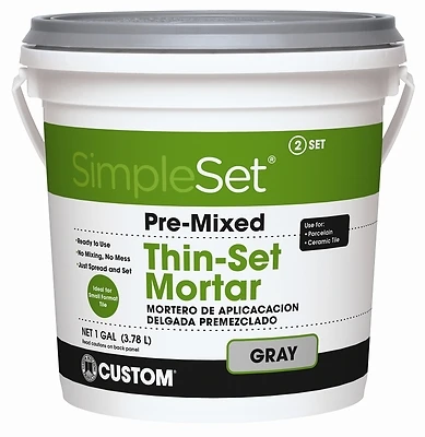 Custom Building Products CTTSG1-2 Thin-Set Mortar, Gray, 1 Gallon