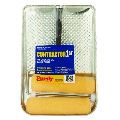 Purdy 140810200 Contractor 1st Roller and Tray Kit, 9 In. 3/8 In., 4-Piece