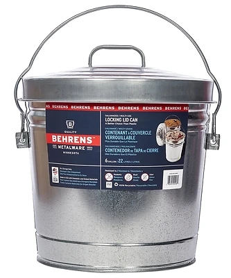 6 Gallon Galvanized Garbage Pail With Cover