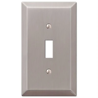 Amerelle Century Series 163TBN Wallplate, 5 in L, 2.9 in W, 1-Gang, Steel, Brushed Nickel-Plated