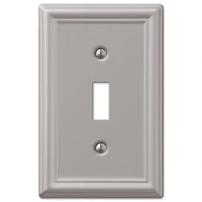 Amerelle Chelsea Series 149TBN Wallplate, 4.9 in L, 3.1 in W, 1-Gang, Steel, Brushed Nickel-Plated