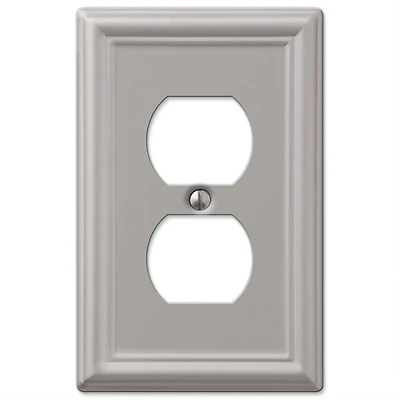 Amerelle Chelsea Series 149DBN Wallplate, 4.9 in L, 3.1 in W, 1-Gang, Steel, Brushed Nickel-Plated, Wall Mounting
