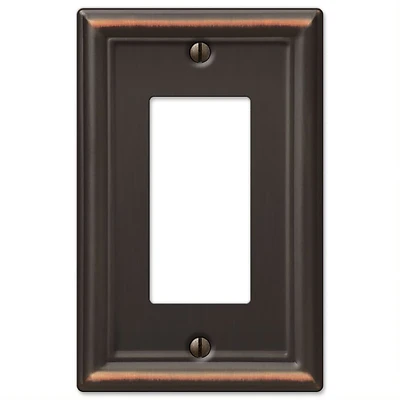 Amerelle Chelsea Series 149RDB Wallplate, 4.9 in L, 3.1 in W, 1-Gang, Steel, Aged Bronze