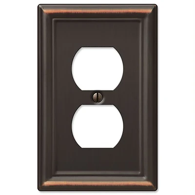 Amerelle Chelsea Series 149DDB Wallplate, 4.9 in L, 3.1 in W, 1-Gang, Steel, Aged Bronze, Wall Mounting