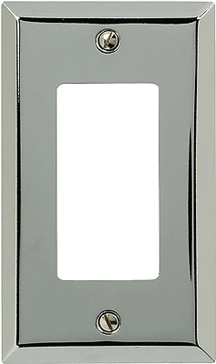 Amerelle 161R Wallplate, 4-15/16 in L, 2-7/8 in W, 1-Gang, Steel, Polished Chrome