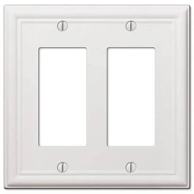3003166 Chelsea White 2-Gang Stamped Steel Rocker Wall Plate