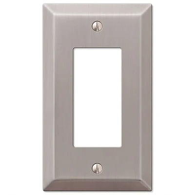 Amerelle Century Series 163RBN Wallplate, 5 in L, 2.9 in W, 1-Gang, Steel, Brushed Nickel-Plated