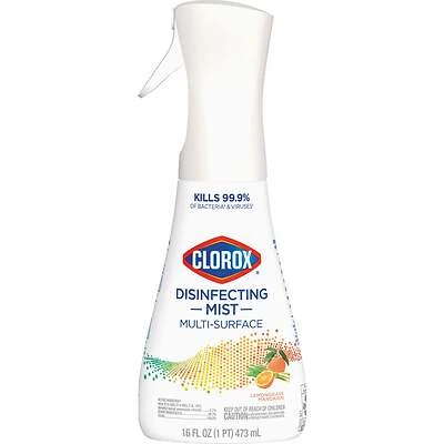 Clorox 60151 Disinfectant Cleaner, 16 oz, Bottle, Liquid, Lemongrass, Mandarin, Clear