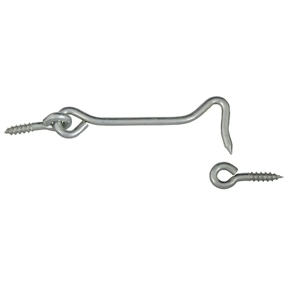 National Hardware N226-373 Hook and Eye, Zinc-Plated Steel, 4 In.