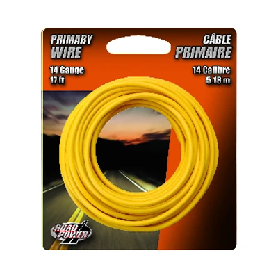 Road Power Primary Wire, Yellow, 14-Ga., 17 Ft.