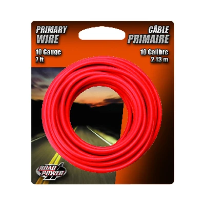Road Power 55672133 Primary Wire, Red, 10 AWG, 7 Ft.