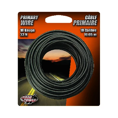Road Power 55667333 Primary Wire, Black, 18 AWG, 33 Ft.