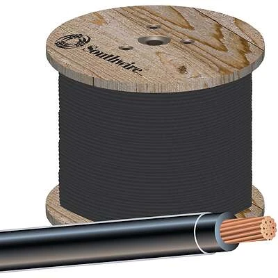 14 Stranded Building Wire, Black, 500 Ft.