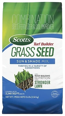 Scotts 18055 Turf Builder Grass Seed Sun & Shade Mix, 5.6 Lbs.