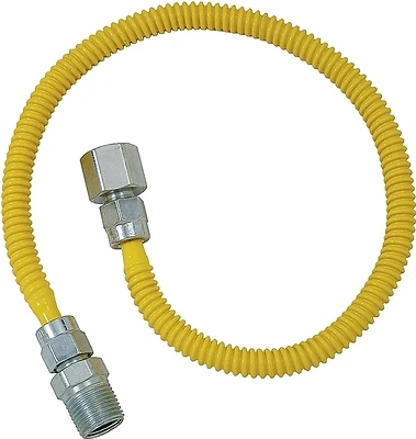 Stainless Steel Gas Appliance Gas Connector, 36-In., 1/4-In. I.D. x 3/8-In. O.D.