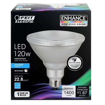 Feit Electric PAR38DM/1400/950C LED Bulb, Daylight 5000K, 120W Equivalent