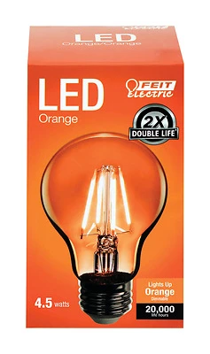 Feit Electric A19/TO/LED LED Filament Bulb, Orange, 30W Equivalent, E26 Base