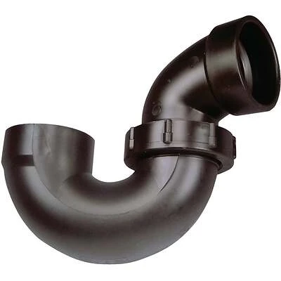 US Hardware P-098C Bathtub Trap, ABS, Black, 1-1/2 x 1-1/2 in ID