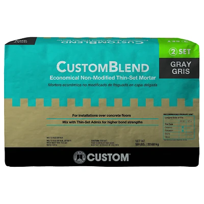 Custom CBTSG50 Thin-Set Mortar, Gray, 50 Lb.