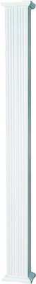 8 Inch X 8 Foot Gloss White Fluted Square Aluminum Column With Cap And Base