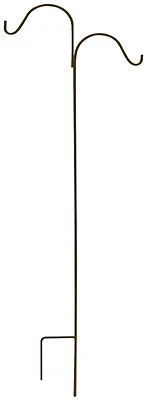 Landscapers Select 5195714 Double Shepherd Hook, 84 In H, Steel, Hammertone Bronze