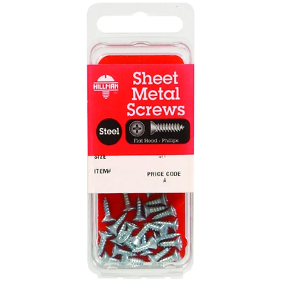 Hillman 8 Sizes x 2 in. L Phillips Flat Head Zinc-Plated Steel Sheet Metal Screws 6 pk