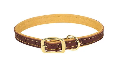 Deer Ridge Dog Collar, Leather/Lined, 3/4 x 15 In.