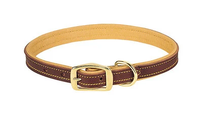 Deer Ridge Dog Collar, Leather/Lined, 1 x 23 In.