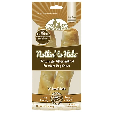 Fieldcrest Farms Nothin' to Hide 5" Small Roll Peanut Butter Flavored Dog Chew, 3.2 oz., Count of 2