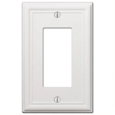 Amerelle Chelsea Series 149RW Wallplate, 4.9 in L, 3.1 in W, 1-Gang, Steel, White