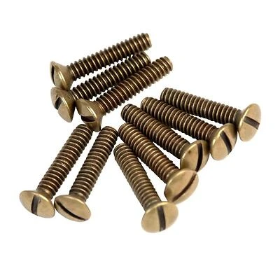 Amertac No. 6 x 3/4 in. L Slotted Oval Head Aged Bronze Steel Wallplate Screws 10 pk