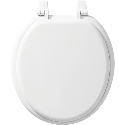 Mayfair 66TT-000 Round Molded Wood Toilet Seat, White, Top-Tite Hinge