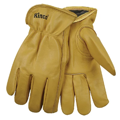 Kinco 98RL-L Heatkeep Cowhide Leather Driver Gloves, Men's Large