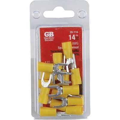 Gardner Bender 20-116 Spade Terminals, Vinyl, 8-10 Stud, 12-10 AWG, 14-Pk.